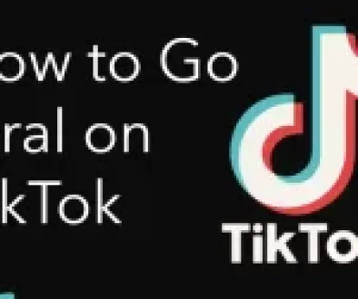 A black background with white text "How to Go Viral on TikTok" and a colorful TikTok logo featuring a stylized musical note in teal, white, and red.