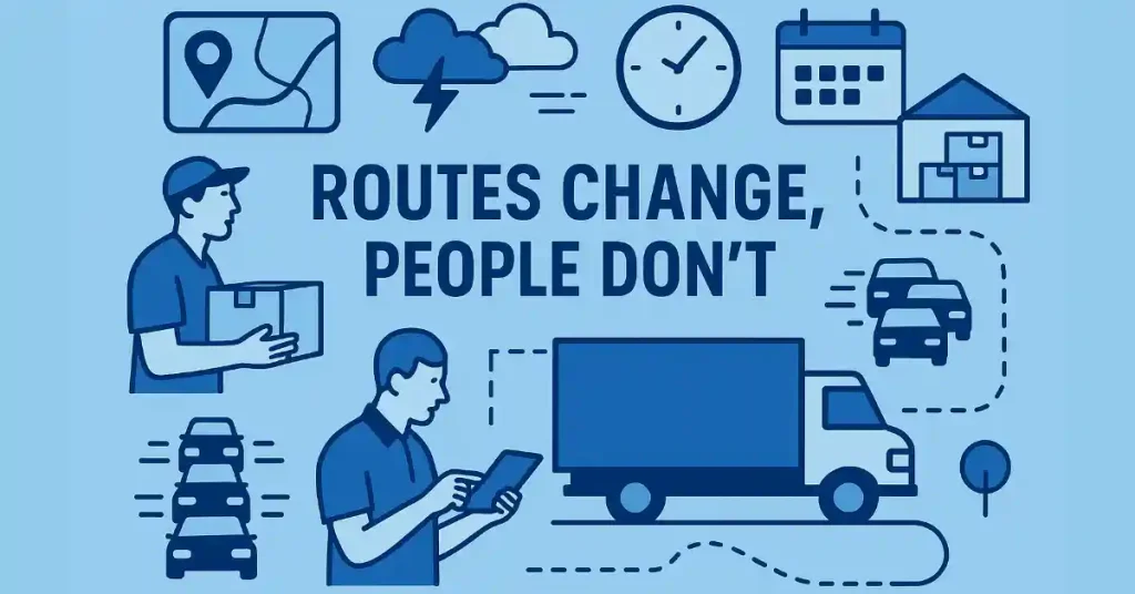 Logistics: Route Changes and Coverage in Sync