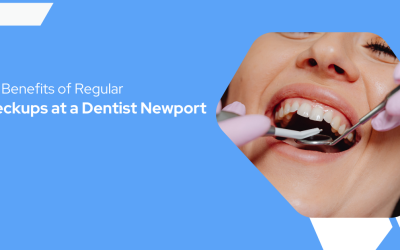 Smiling patient receiving a dental checkup at a modern clinic in Newport, South Wales
