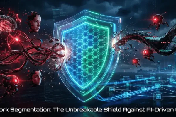 Cybersecurity in 2026: Network Segmentation as the Unbreakable Shield Against AI-Driven Chaos 1 Network segmentation as unbreakable shield protecting a digital network from AI-driven cyber threats like ransomware and deepfakes in 2026 cybersecurity landscape.