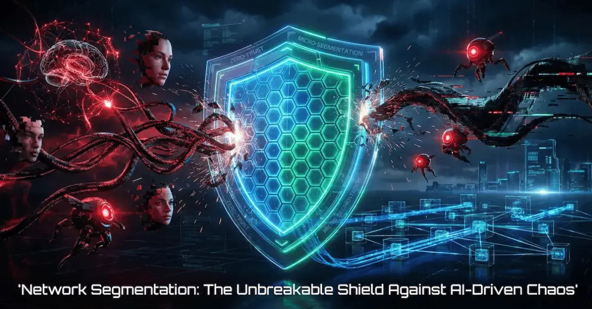 Network Segmentation As Unbreakable Shield Protecting A Digital Network From Ai-Driven Cyber Threats Like Ransomware And Deepfakes In 2026 Cybersecurity Landscape.