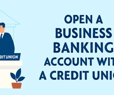 Business Owner Shaking Hands With Credit Union Banker Over Counter With Dollar Coin And Plant Symbolizing Growth