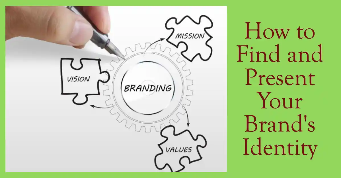 Diagram of branding elements with mission, vision, and values