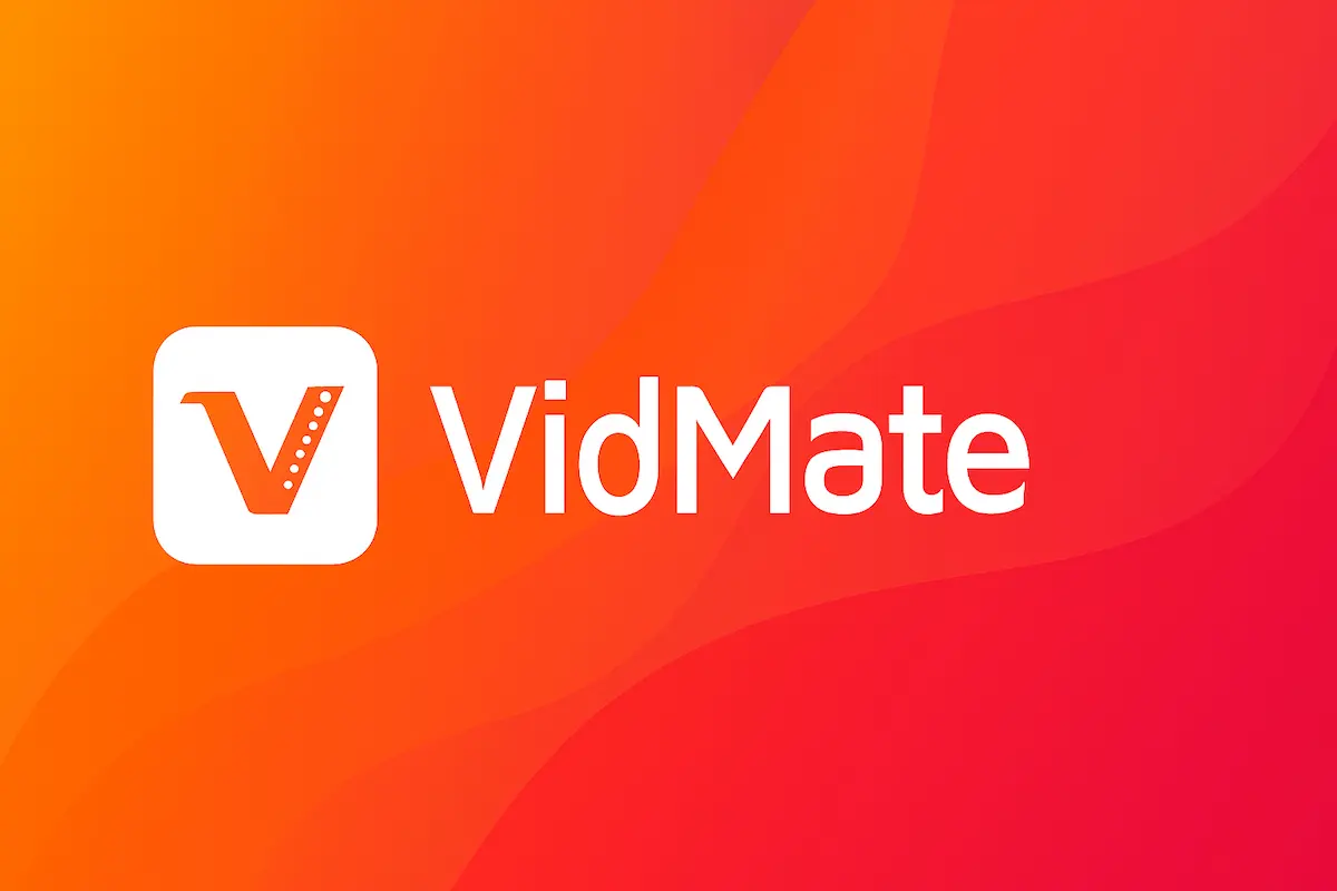 Ibrant Landscape Banner For Vidmate App Featuring Its Logo And Bold Text On A Gradient Background With Abstract Curves And Glowing Multimedia Icons Representing Video, Music, And Downloads.