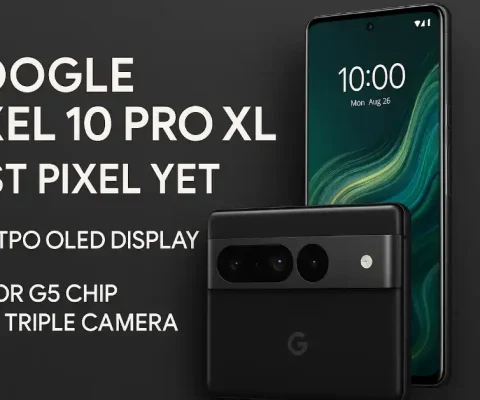 Google Pixel 10 Pro Xl In Moonstone Color Showcasing Refined Design With Horizontal Camera Bar And Premium Build