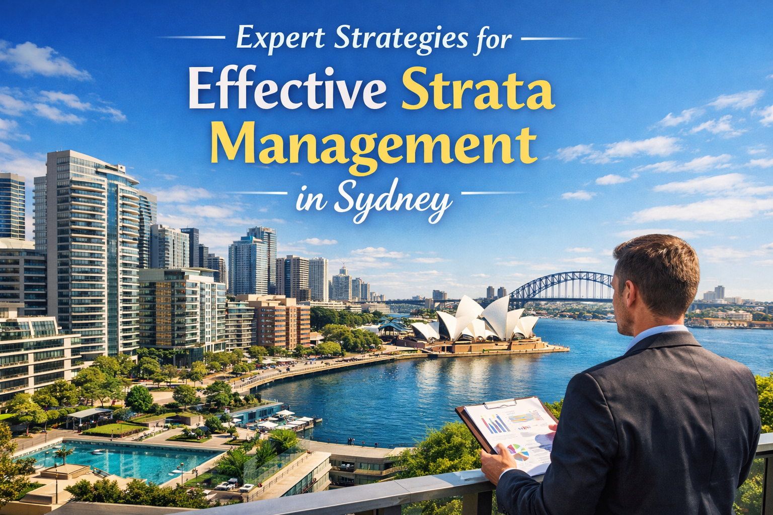 Expert strategies for effective strata management in Sydney showcasing professional property management and city skyline