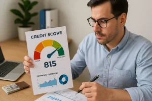 Why Being Financially Ready Matters Long Before You Apply for Anything 2 Financially ready individual reviewing credit score tracker and financial indicators before applying for loans or services