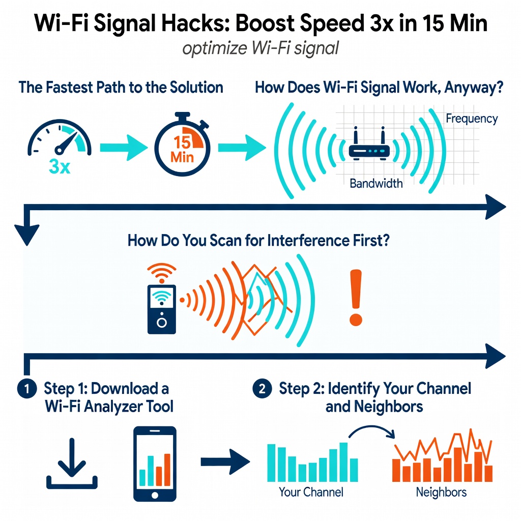 Wi-Fi Signal Hacks: Boost Speed 3X In 15 Min 2 Optimize Wi-Fi Signal Infographic