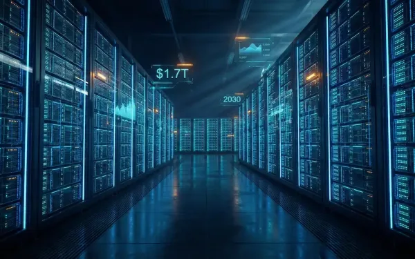 Data Center Capex To Hit $1.7 Trillion By 2030 Due To Ai Boom — Infographic Showing Glowing Server Rack Towers With Key Stats: 5X Ai Traffic Growth, $100B+ Hyperscaler Spend, And 8% Global Electricity Consumption Driven By Aws, Google, Microsoft, And Meta. ▸ Why This Works: - Focus Keyword Appears Naturally At The Start (Seo Best Practice) - Describes The Visual Elements Accurately (Accessibility) - Includes Supporting Keywords: Hyperscaler, Server, Ai Traffic - Under 160 Characters For Full Display In Search Results