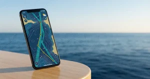 How a Boat GPS Improves Trip Planning and Route Accuracy 4 Boat GPS displaying a marine navigation map with planned routes, channels, and coastal waters for accurate boating trip planning