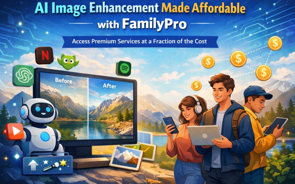 Ai Image Enhancement Using Familypro Platform To Access Premium Tools Like Chatgpt, Netflix, Spotify, And Duolingo At A Lower Cost