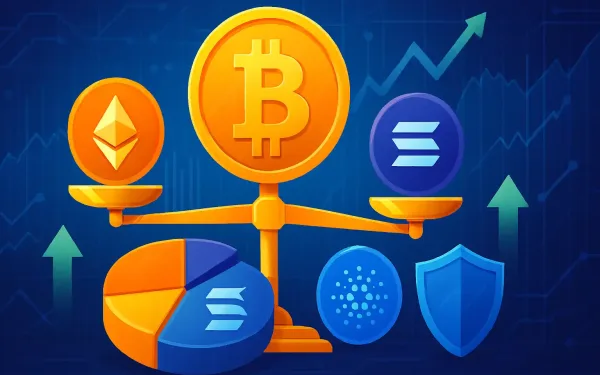 Illustration Of Bitcoin As The Core Of A Balanced Crypto Portfolio With Diversified Altcoins.