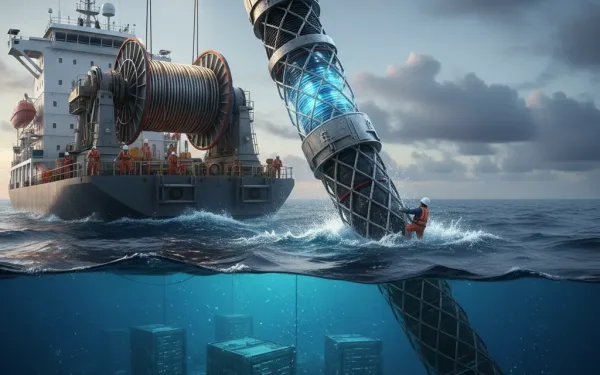 Undersea Fiber Optic Cable Being Repaired