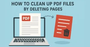 Illustration of how to clean up PDF files by deleting pages