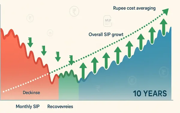 Graph Showing How Sip Investments Perform In Volatile Markets Through Rupee Cost Averaging