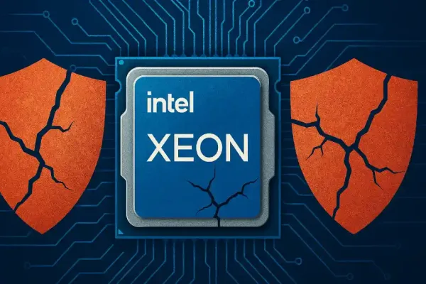 Intel Says Google Engineers Spotted Xeon Vulnerabilities 4 Intel Xeon Processor With Cracked Security Shields Highlighting Tdx Vulnerabilities Discovered By Google And Intel