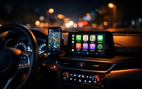 How To Connect Your Smartphone To Your Car — Dashboard Showing Carplay Navigation Interface