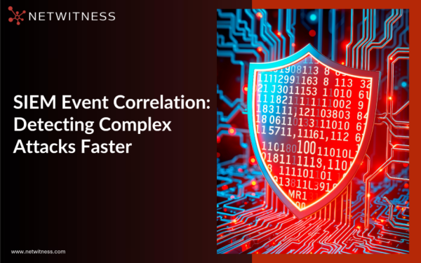 Cybersecurity Graphic Showing A Digital Shield With Binary Code Over A Circuit Board Background, Representing Siem Event Correlation And Threat Detection.