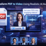 Ai Avatar Presenting A Video Created From A Pdf Document On A Computer Screen, Demonstrating Ai-Powered Video Generation And Digital Presenter Technology.