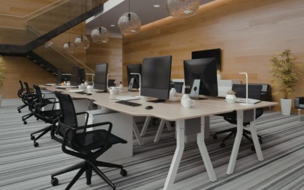 Modern Business Conference Room Showcasing Advanced Av Technology With Large Video Wall, Wireless Screens, Cameras, And Collaborating Professionals.