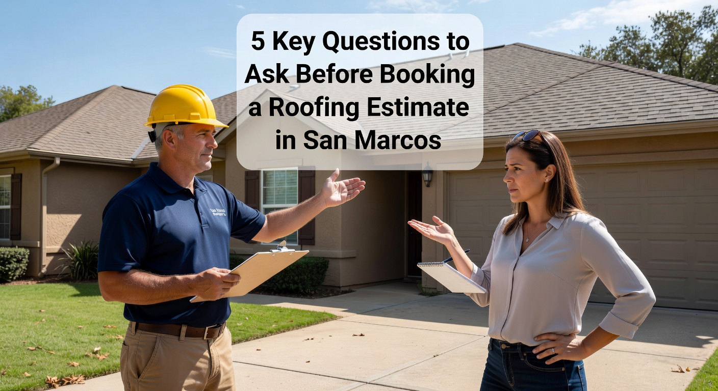 Roofing Estimate Questions - 5 Key Questions to Ask Before Booking a Roofing Estimate in San Marcos