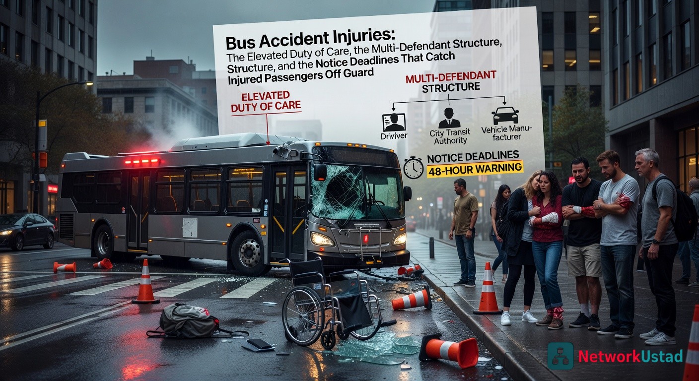 bus accident injuries - Bus Accident Injuries: The Elevated Duty of Care, the Multi-Defendant Structure, and the Notice Deadlines That Catch Injured Passengers Off Guard