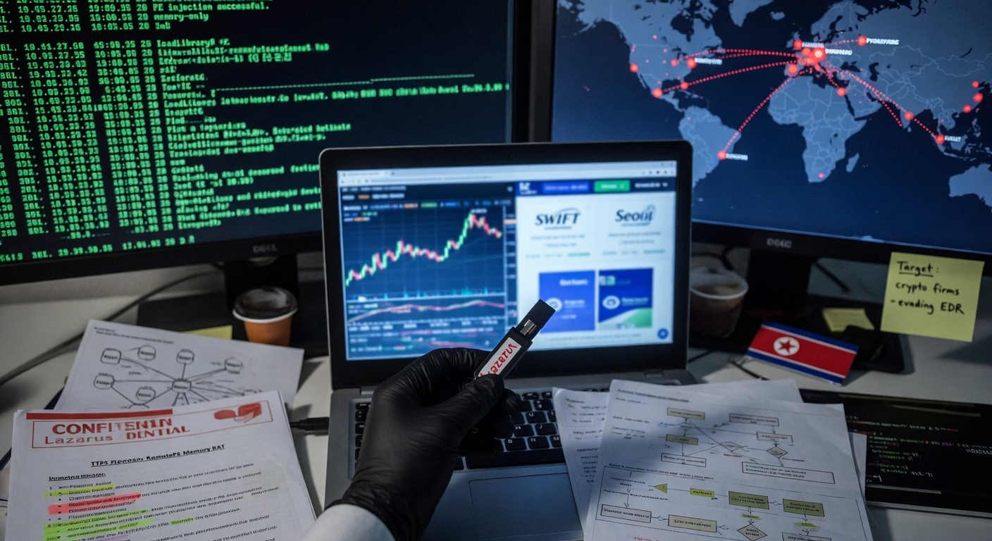 Illustration Of Cyber Attack With Binary Code Overlay Targeting Financial Institutions