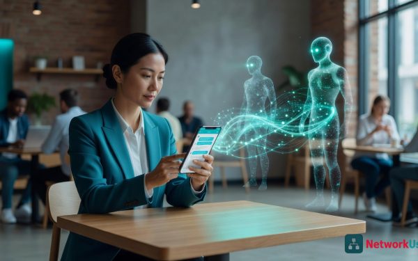 Illustration Of Poke Ai Agents Text Interface On Smartphone