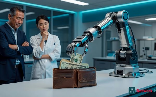 Robot Demo Shows Cash Stuffing Into Wallet