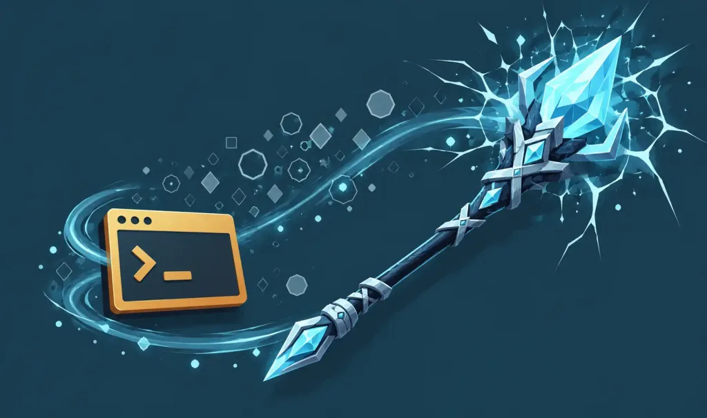 Code For Ice Staff: Skyrim Console Command Guide 2 Illustration Of A Frost Staff With Crystalline Tip And Frost-Crack Patterns, Alongside A Console/Terminal Icon Representing The Command Input