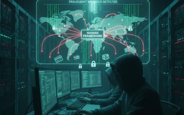 Illustration Of The Hainan Framework Powering Fraudulent Websites