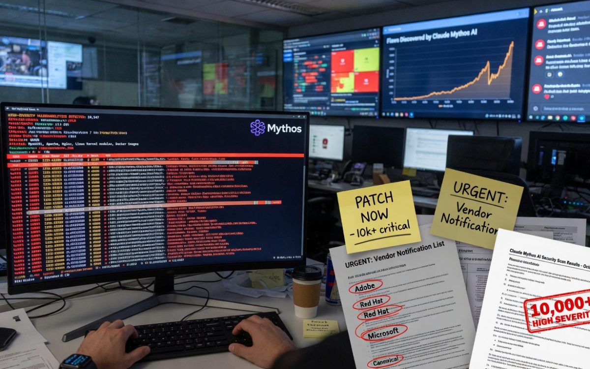 Claude Mythos Ai Finds 10,000 High-Severity Software Flaws 1 Claude Mythos Ai Scanning Software Code For Vulnerabilities