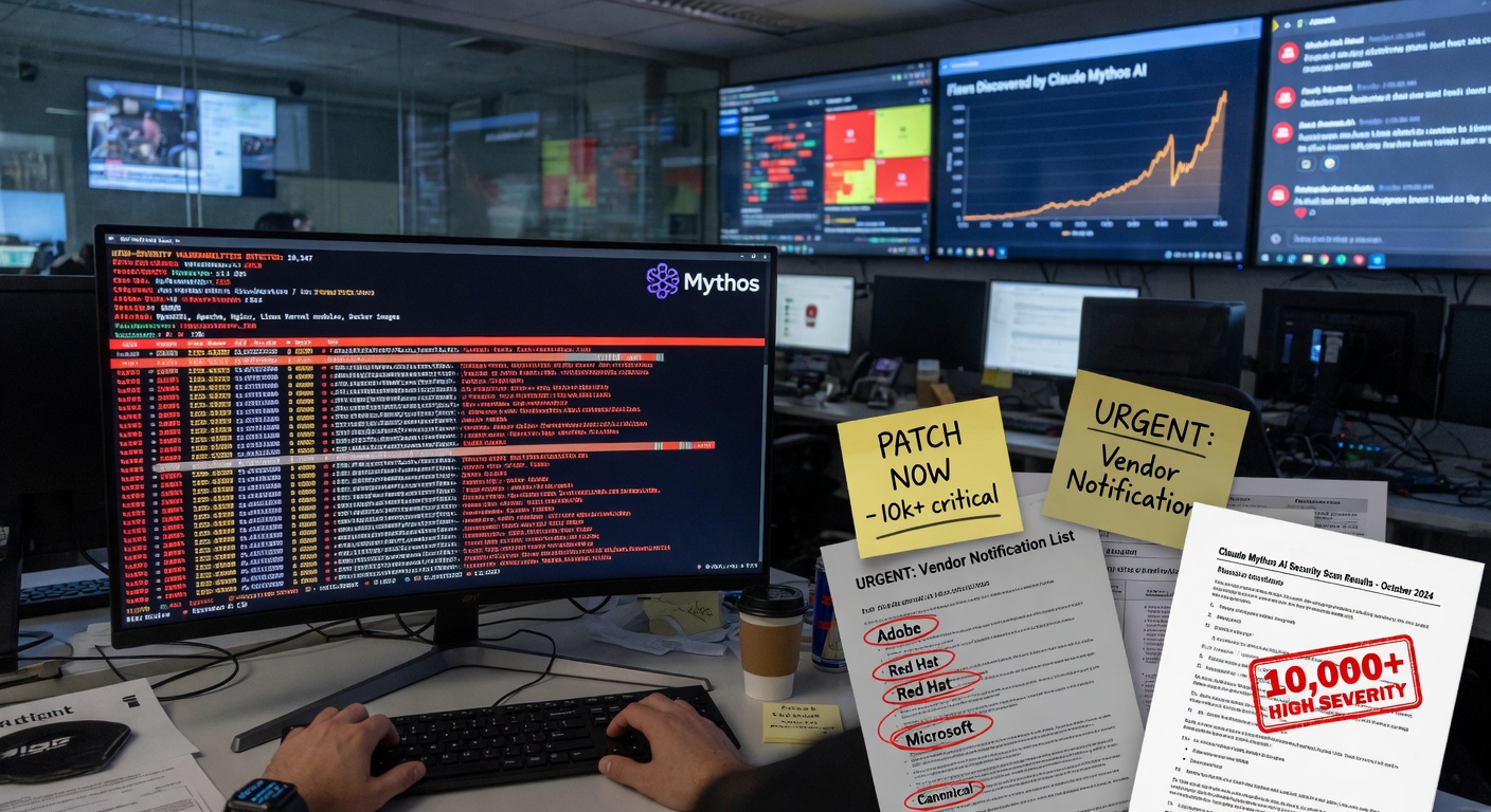 Claude Mythos Ai Finds 10,000 High-Severity Software Flaws 1 Claude Mythos Ai Scanning Software Code For Vulnerabilities
