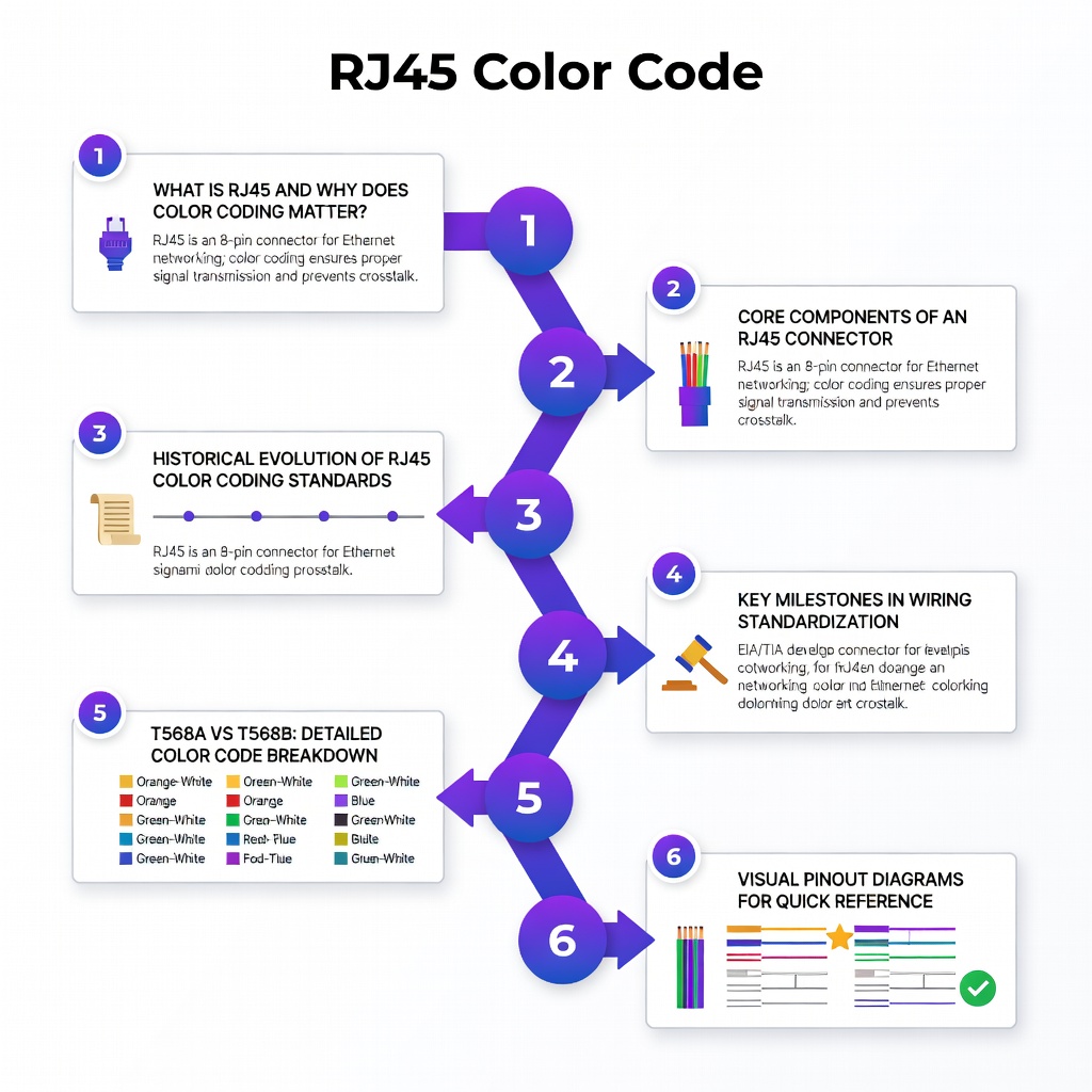 Cracking The Code: Understanding The Rj45 Color Code For Perfect Network Connections 2024 4 Rj45 Color Code Infographic
