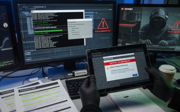 Illustration Of A Hacker Exploiting A Forticlient Ems Vulnerability