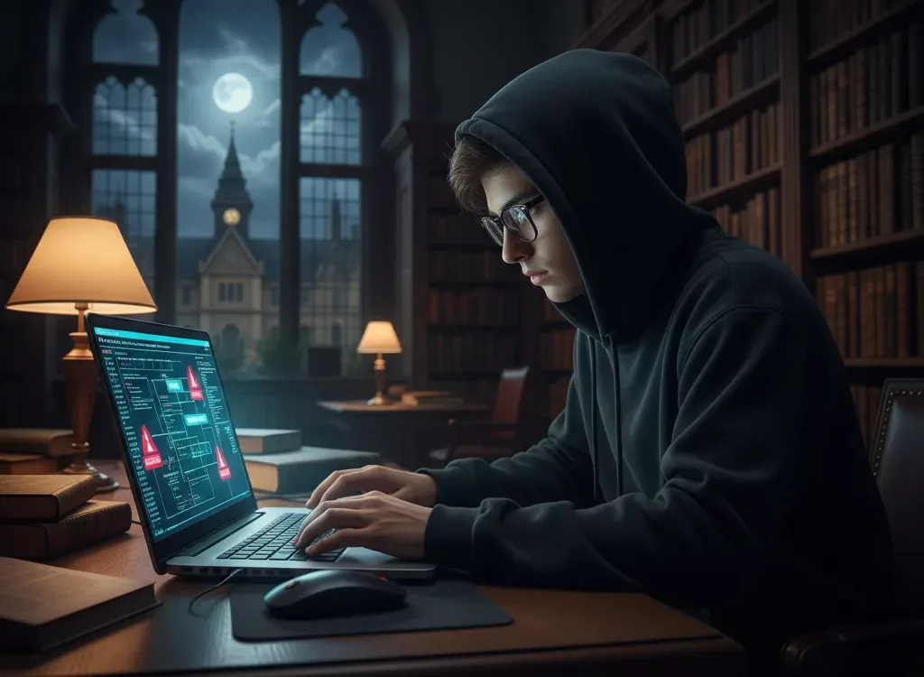 Uk School'S Network Left Wide Open, Student Finds Gaping Vulnerabilities 1 Laptop On School Desk Showing Network Security Vulnerabilities