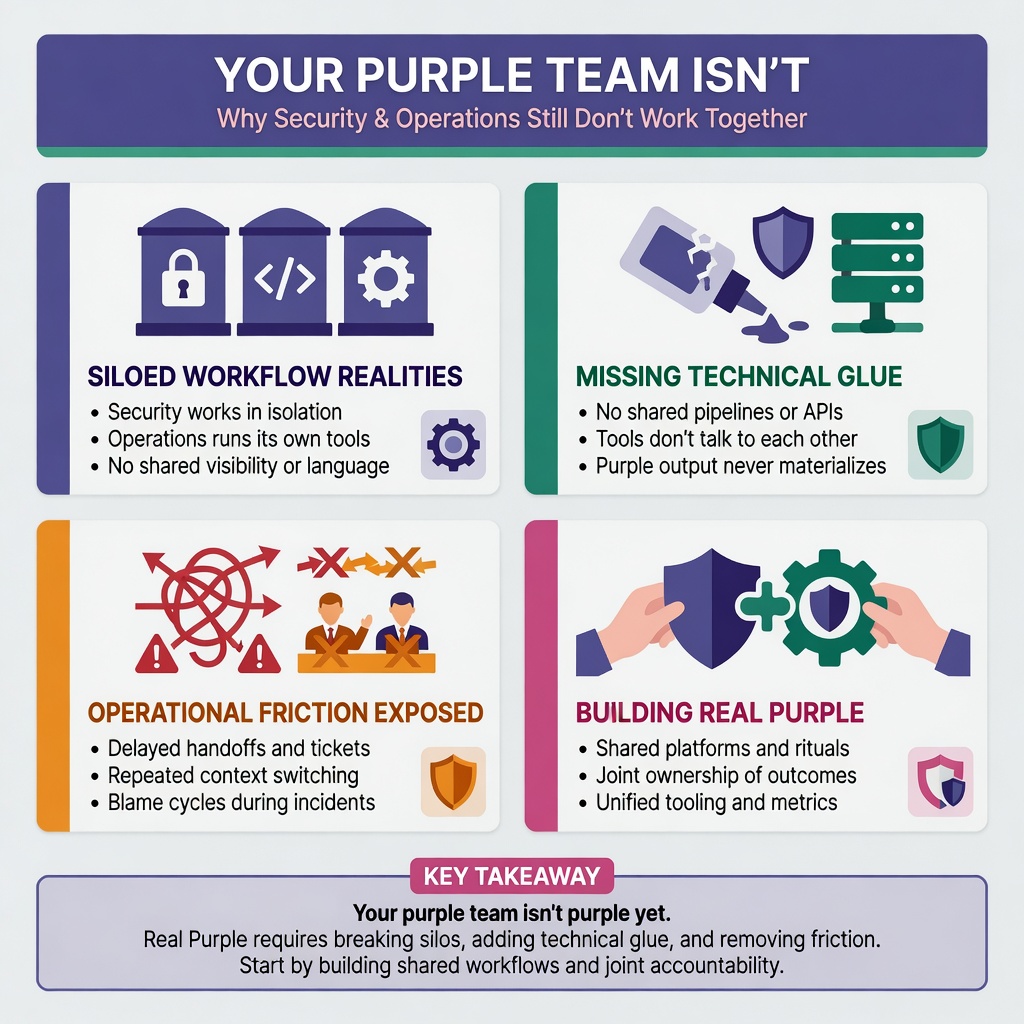 Your Purple Team Isn'T Purple — It'S Just Red And Blue In The Same Room 2 Your Purple Team Isn Infographic