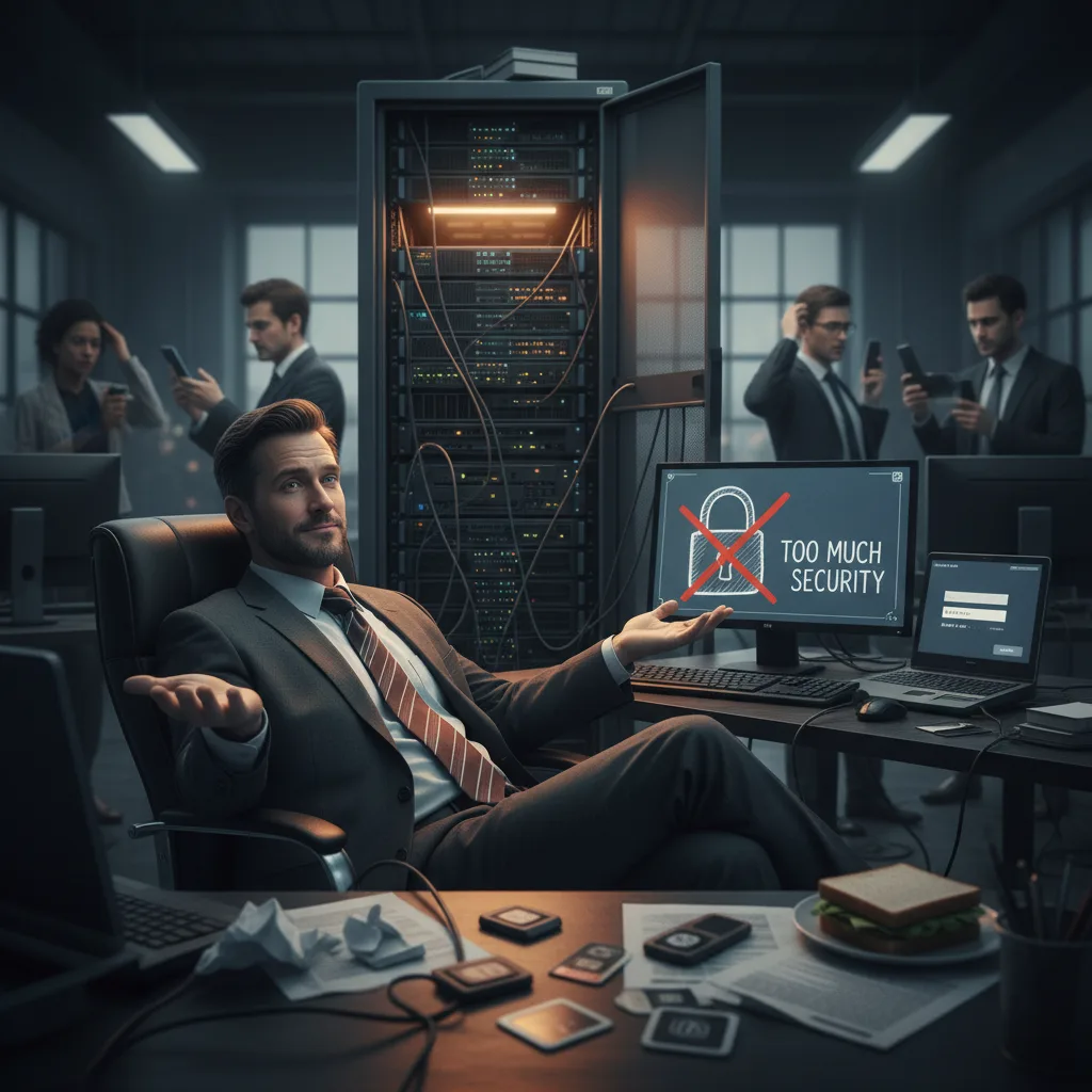 Security Firm Skips Multi-Factor Authentication, Citing 'Too Much Security' 1 Security Director Discussing Cybersecurity Measures With Team
