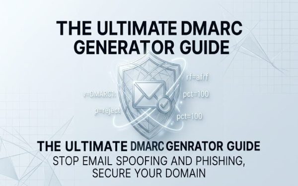 Illustration Of A Dmarc Email Security Shield With Authenticated Email Icon, Dns Configuration Elements, And Phishing Protection Graphics Representing Secure Email Authentication.