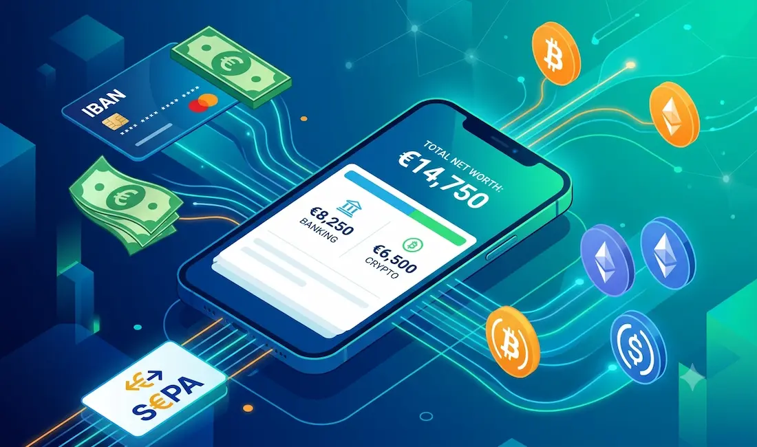 One App For Euros And Crypto: How All-In-One Fintech Platforms Are Reshaping Money Management 1 All-In-One Fintech App Combining Euro Banking And A Crypto Wallet In One Platform
