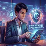 Investor Reviewing Cybersecurity Settings On A Fintech Investment App