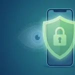 Illustration Of A Smartphone Protected By A Shield With A Surveillance Eye Being Blocked, Representing Detecting And Removing Stalkerware