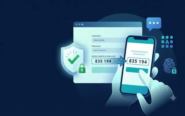 Illustration Of A Smartphone Showing A One-Time Password Verification Code With A Security Shield, Representing Otp And Two-Factor Authentication