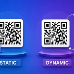 Illustration Comparing Static And Dynamic Qr Codes Side By Side, Showing A Padlock Icon For Fixed Static Codes And A Cloud-Sync Icon For Editable Dynamic Codes
