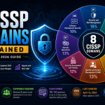 8 Cissp Domains Explained With Cybersecurity Wheel Showing Official Isc2 Common Body Of Knowledge Exam Domains And 2026 Certification Guide