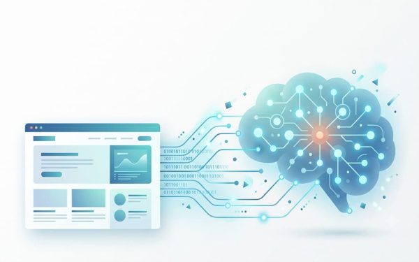 Illustration Of An Ai System Reading And Citing A Website, Representing Web Design For Ai Crawlers And Generative Search Optimization