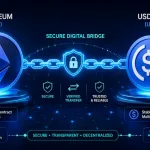 Eth-Backed Crypto Loan Concept Showing Ethereum Collateral Linked To Usdc Stablecoin Lending