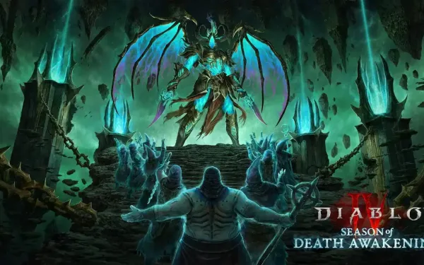 Promotional Key Art For Diablo 4 Season 14, Titled &Quot;Season Of Death Awakening&Quot;, Featuring The Game'S Dark Fantasy Aesthetic.