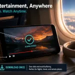 Smartphone Showing A Downloaded Video Ready For Offline Viewing During Travel