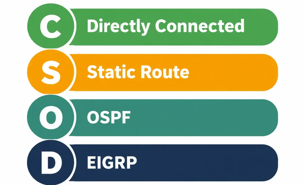 Interpreting The Components Of A Routing Table 2 Reference Table Showing The Routing Protocol Codes C, S, O, And D And What Each One Indicates